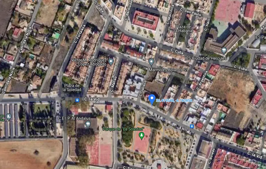 Imagen satélite de las parcelas